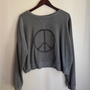 Fifth Sun Charcoal Gray Peace Sign Sweatshirt